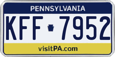 PA license plate KFF7952