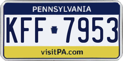 PA license plate KFF7953