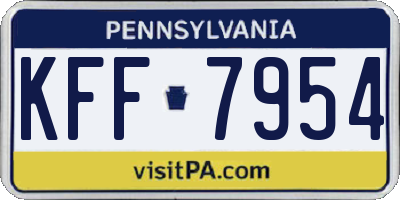 PA license plate KFF7954