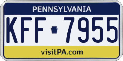 PA license plate KFF7955