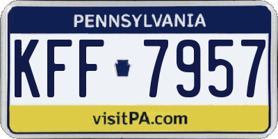 PA license plate KFF7957