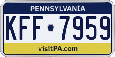 PA license plate KFF7959