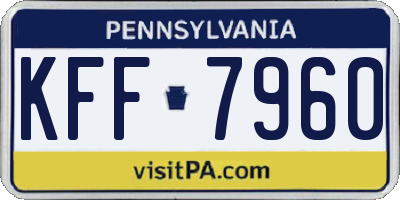 PA license plate KFF7960