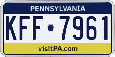 PA license plate KFF7961