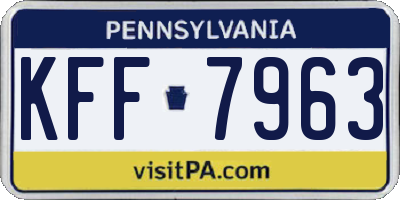 PA license plate KFF7963