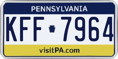 PA license plate KFF7964