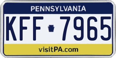 PA license plate KFF7965