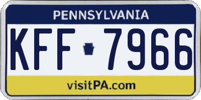 PA license plate KFF7966