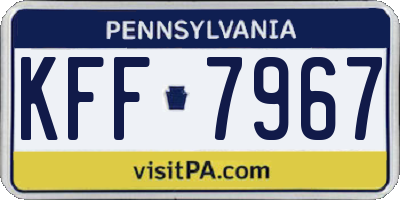 PA license plate KFF7967