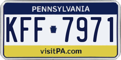 PA license plate KFF7971