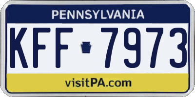 PA license plate KFF7973