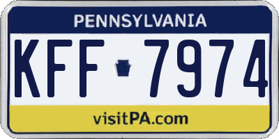 PA license plate KFF7974