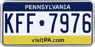 PA license plate KFF7976
