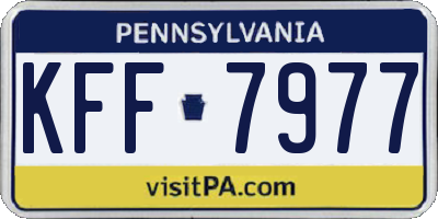 PA license plate KFF7977