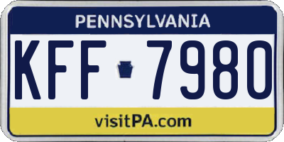 PA license plate KFF7980