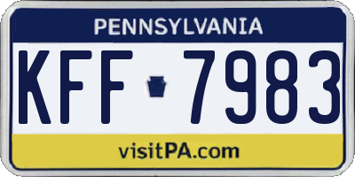 PA license plate KFF7983