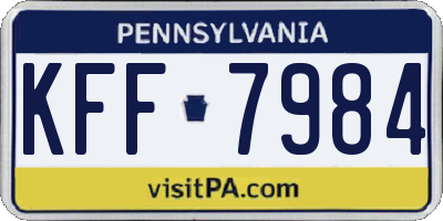 PA license plate KFF7984