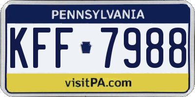 PA license plate KFF7988