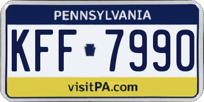 PA license plate KFF7990