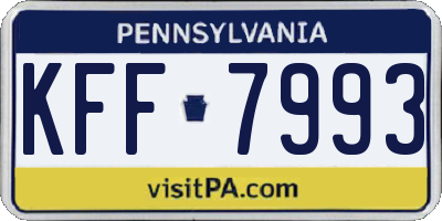 PA license plate KFF7993