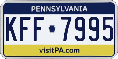 PA license plate KFF7995