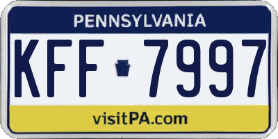 PA license plate KFF7997