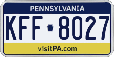 PA license plate KFF8027