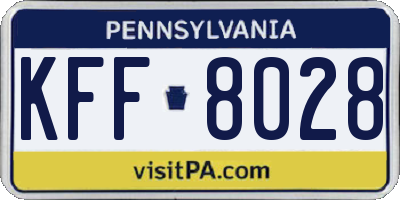 PA license plate KFF8028