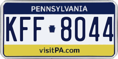 PA license plate KFF8044