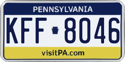 PA license plate KFF8046