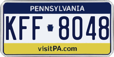 PA license plate KFF8048