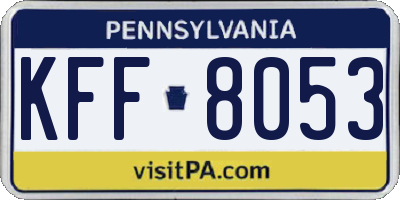 PA license plate KFF8053