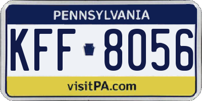 PA license plate KFF8056