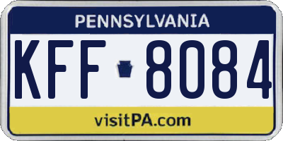PA license plate KFF8084