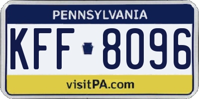 PA license plate KFF8096