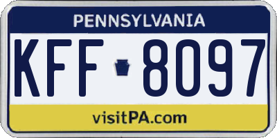 PA license plate KFF8097