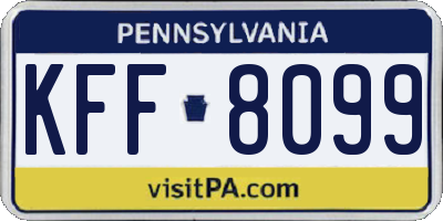 PA license plate KFF8099