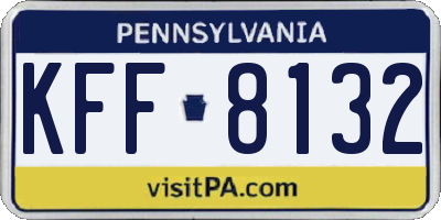PA license plate KFF8132