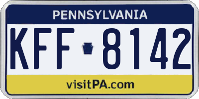 PA license plate KFF8142