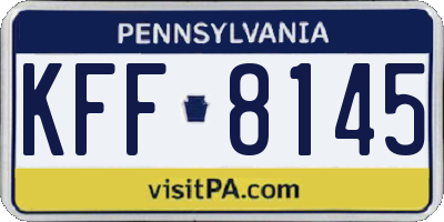 PA license plate KFF8145