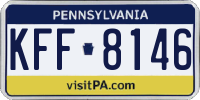 PA license plate KFF8146