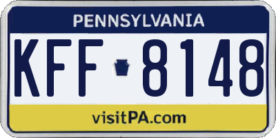 PA license plate KFF8148