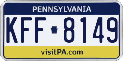 PA license plate KFF8149