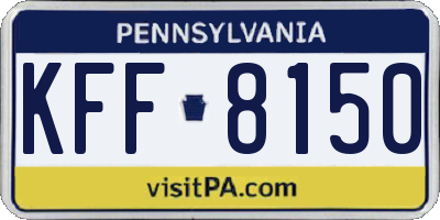 PA license plate KFF8150