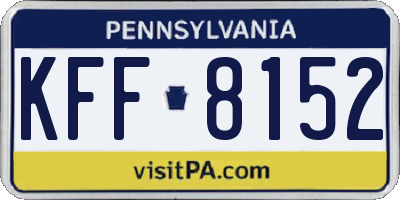 PA license plate KFF8152