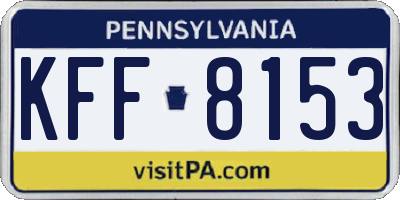 PA license plate KFF8153