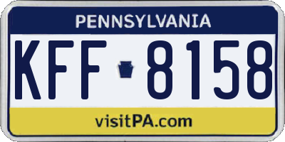 PA license plate KFF8158