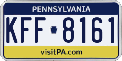 PA license plate KFF8161