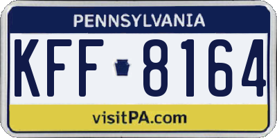 PA license plate KFF8164