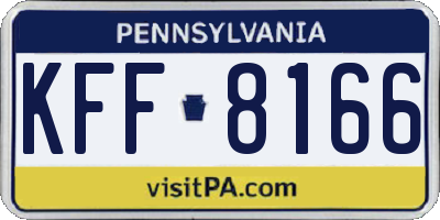 PA license plate KFF8166